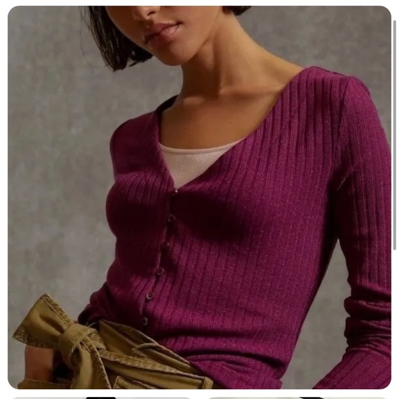 MAEVE by Anthropologie Knit Purple Cardigan - Picture 2 of 12
